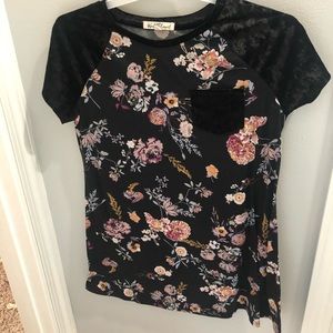 Floral and Velvet Tunic